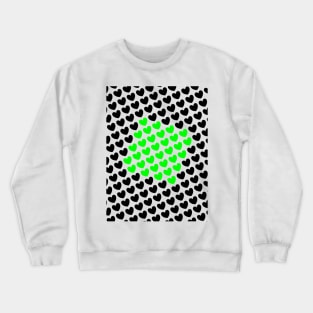 Green Love Hearts Crewneck Sweatshirt